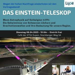 08.04.2025 Nachfolgetermin: Vortragsabend: Das Einstein-Teleskop – Ein spannender Blick in die Zukunft